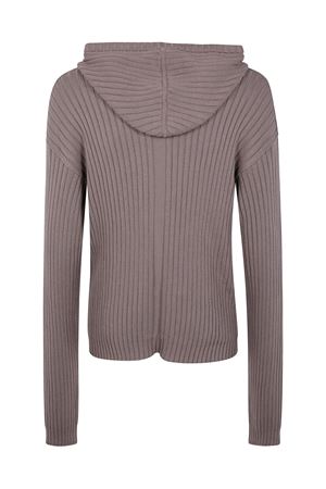 Cardigan con cappuccio grigio taupe RICK OWENS | RU01E5614KEC34